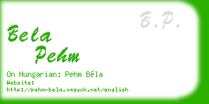 bela pehm business card